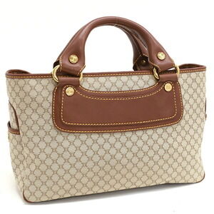 Celine Boogie Bag handbag macadam jacquard leather Beige Tan brown